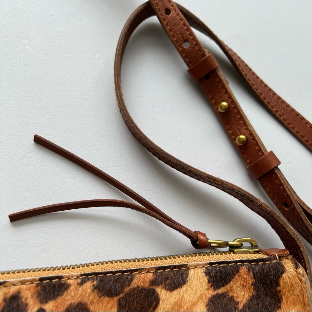 NWT Madewell Simple Leopard Print Genuine Calf Hair Crossbody Bag - Picture 11 of 17
